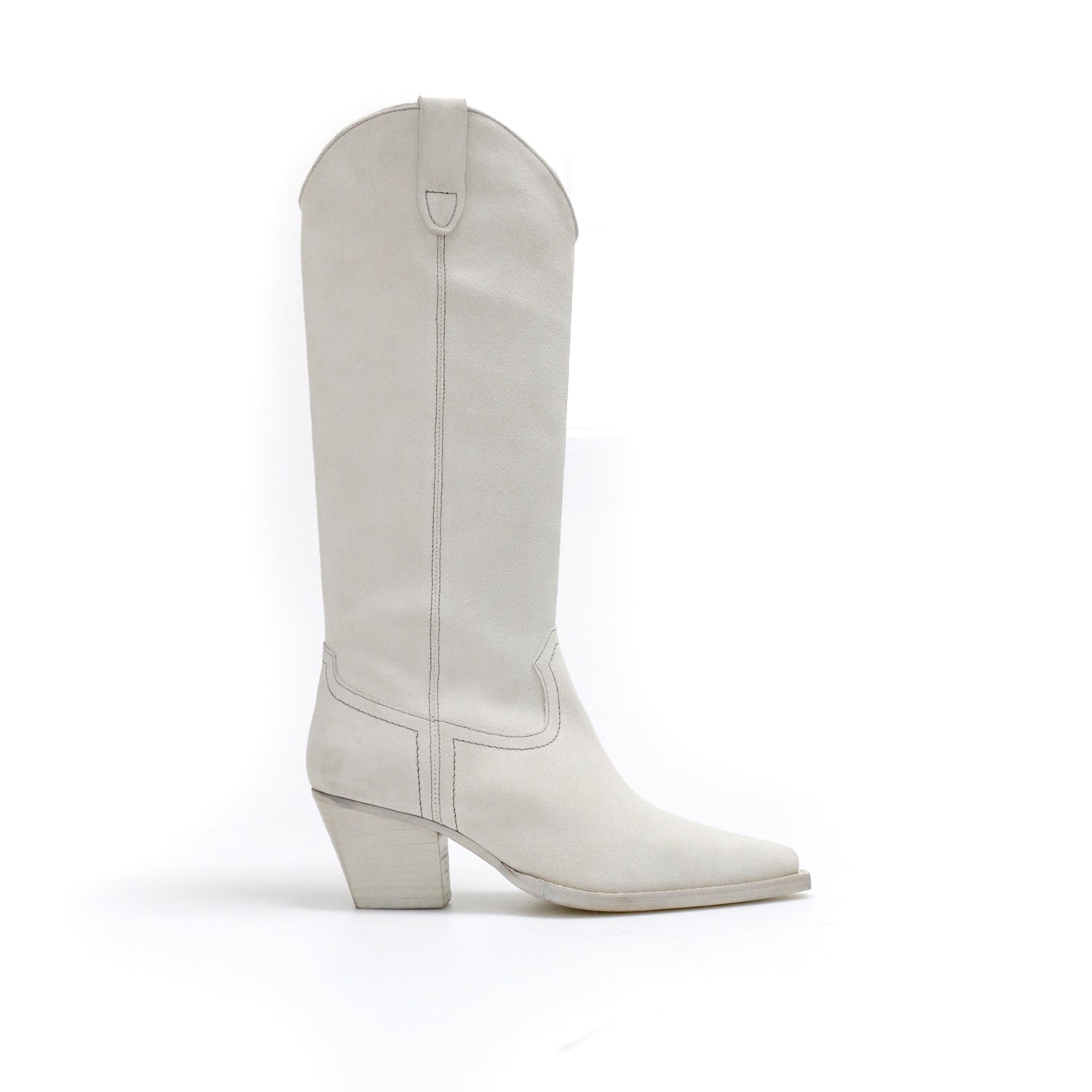 Aba Catarina Martins Laarzen CAREN SUEDE WHITE HIGH
