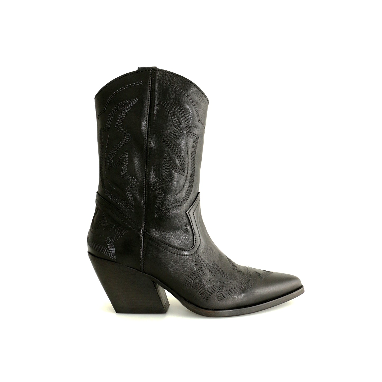 CABBAGE LEATHER BLACK MID BOOT